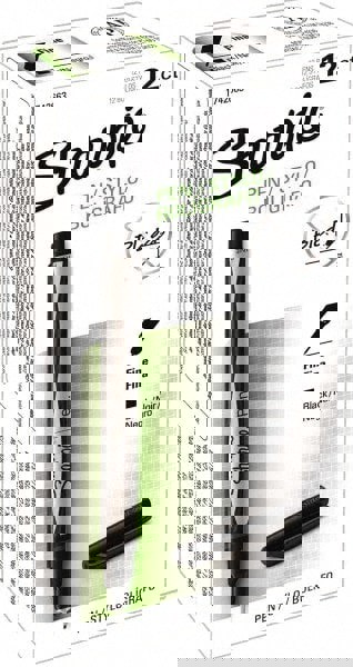 Water-Resistant Ink Porous Point Pen, Stick, Fine 0.4 mm, Black Ink, Black Barrel, Dozen